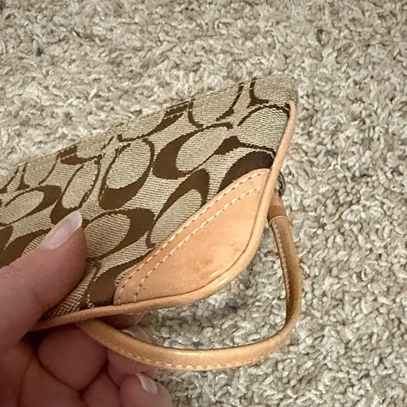Coach Tan and Brown Signature Wristlet - Picture 7 of 7